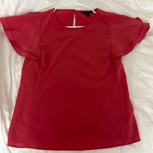 Banana Republic Pink Flutter Sleeve Top